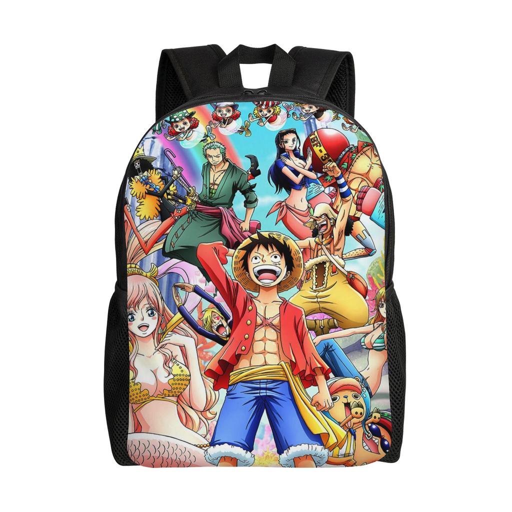 Best All Characters Anime Backpack for Men Women Student Work Daypack Pirate Flag One Piece College Shoulder Bag Lightweight