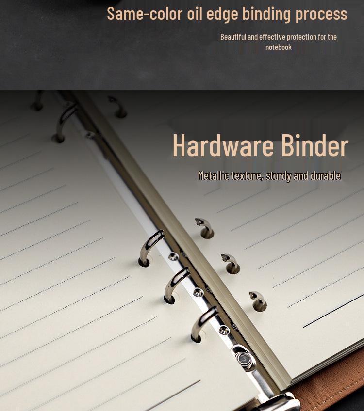 A5 Loose-Leaf Binder Buckle Notebook for Business, Meetings, and Study