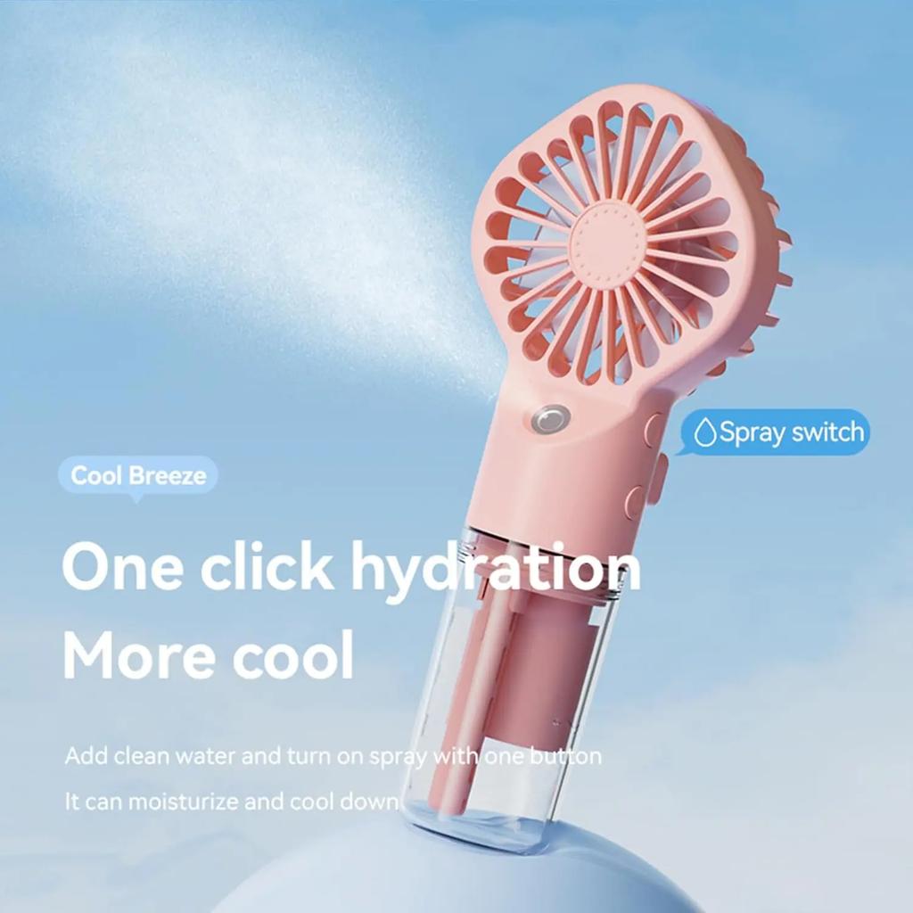 Mini Handheld Mist Fan Portable Humidifier Fan Portable USB Rechargeable Handheld Fan with Humidifier Mini Water Spray Hand Fan