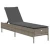 VidaXL Chaise longue avec coussin gris résine tressée, lit de bronzage, chaise longue d'extérieur, lit de jour d'extérieur, 4002721