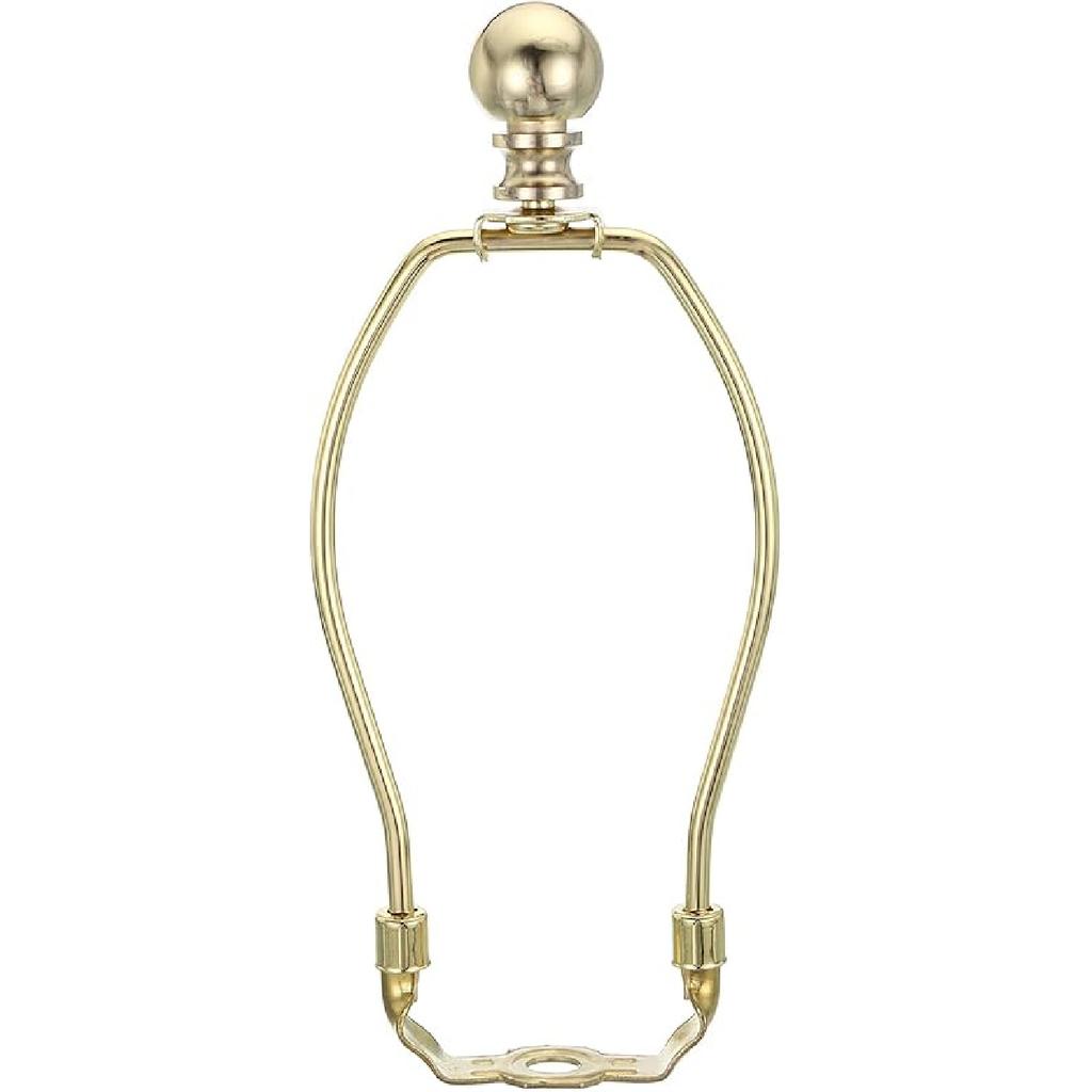 PATIKIL 9 Inch Lamp Harp Kit with Finial, 1 Set Detachable Shade Bracket Holder, DIY Lighting Accessories for Table Floor Lamps, Gold Tone