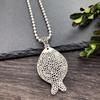 Vintage Thai silver long necklace flower pendant simple long sweater chain accessories women