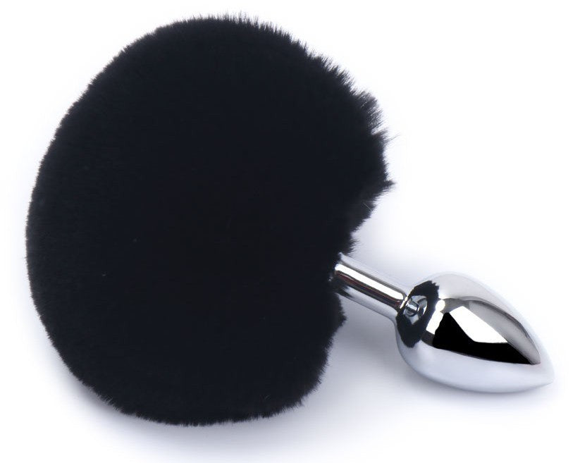 Plug Queue de lapin Bunny Tail 6 x 2.7 cm Noir - Kiotos - Bijoux Anal