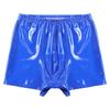 Herren PVC glänzendes Leder Stretchy Bulge Pouch Kurze Hose Boxershorts Pole Dancewear Stage Performance Clubwear