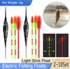2-10 Sets Leuchtstab Schwimmer Elektrische Angelposen Verbundwerkstoff Verdicktes Auffälliges Bisshaken Farbwechselnd Nacht