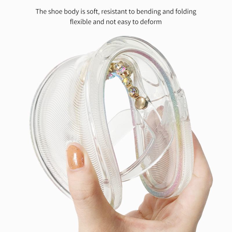 Damen durchsichtige Jelly-Sandalen – Kristallverzierung PVC flache Strand-Pantoletten, rutschfeste Freizeitschuhe