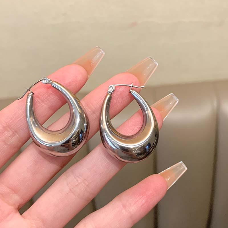 

Gold French Retro Water Drop Earrings - Elegant Dangle Design for Women серебряный