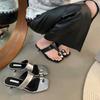 French Rhinestone Toe Small Cool Slippers Fairy Shoes Summer Wear Annual Temperament High Heels Sandals