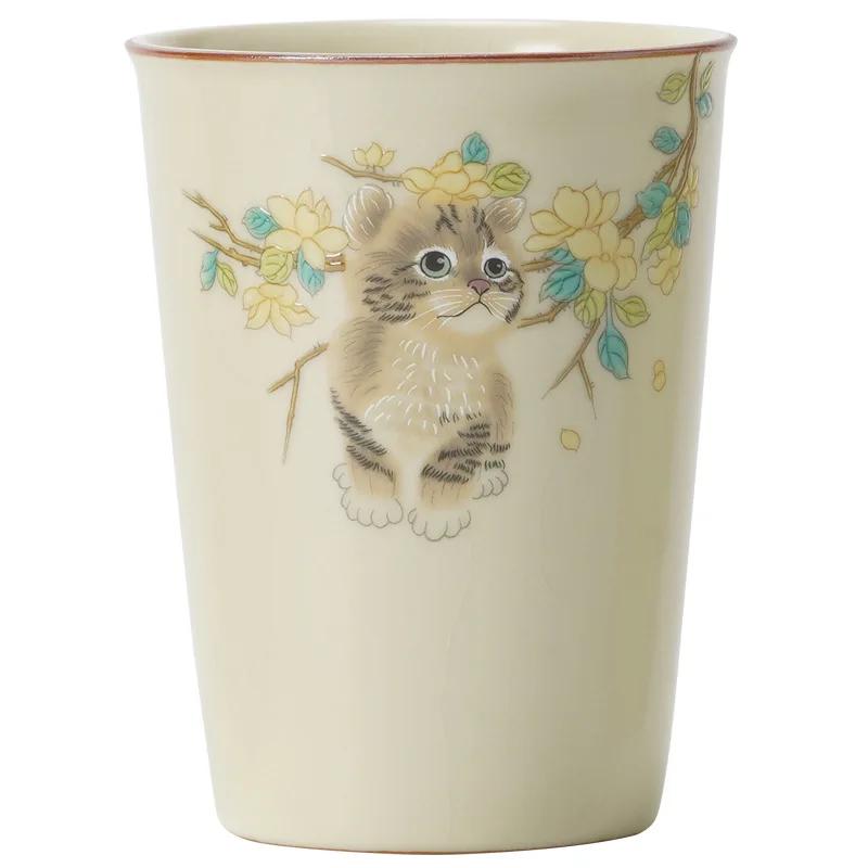 Cute Retro Cute Cat Ceramic Cola Coffee Cup Household Large Tea Cup Office Single Cup Kung Fu Tea Set