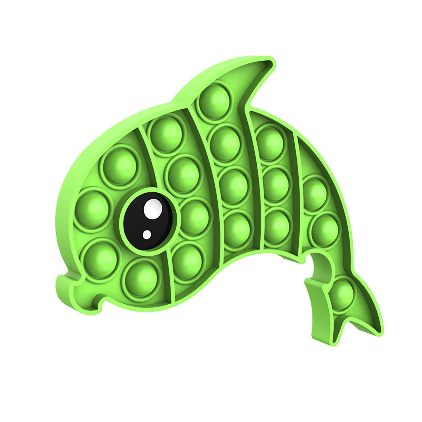 

Сенсорная игрушка «Рыбка толкает пузырь» для особых нужд, снимает стресс зелёный