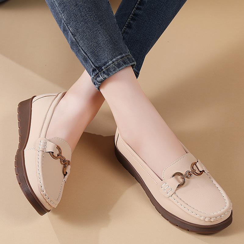Women Moccasins Leather Shoes Driving Comfort Flats Casual Loafers Walking Maternity Shoes for Girl