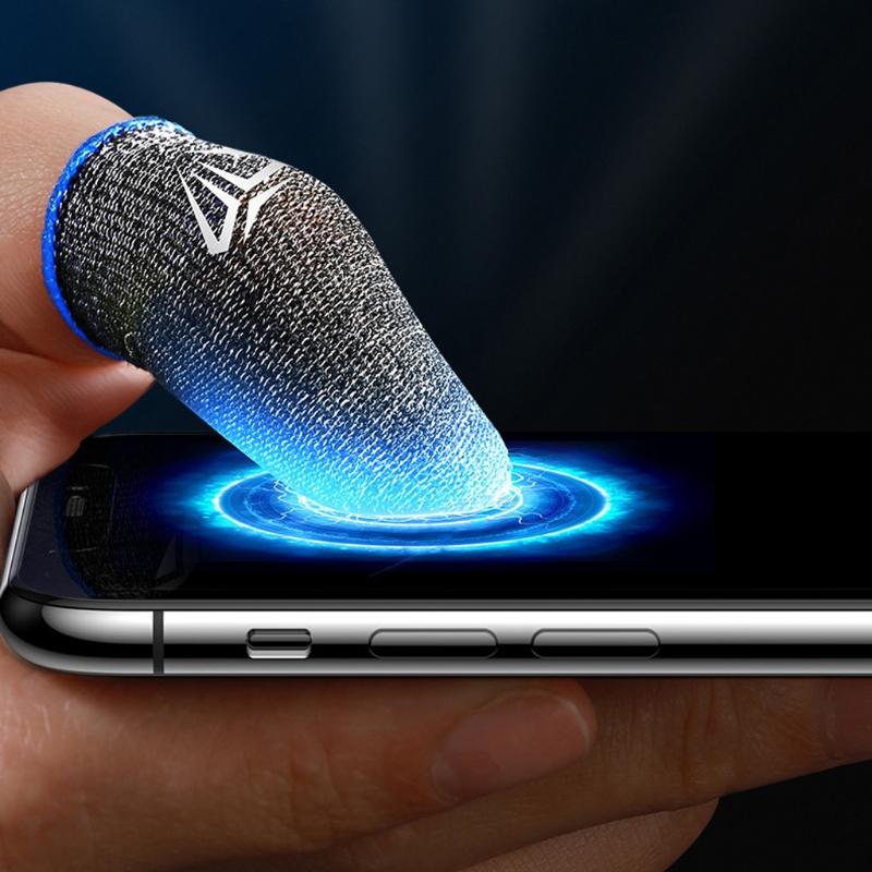 Telefon-Gaming-Fingerling für mobilen Controller Silberfaser Empfindlich Schweißabweisend Atmungsaktiv Fingerling für PUBG
