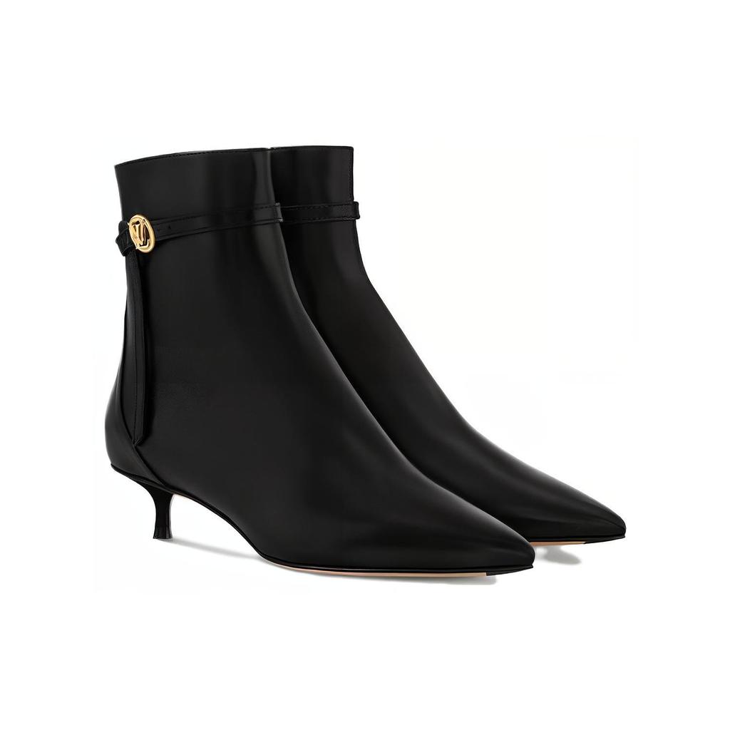 LOUIS VUITTON Stellar Leather Ankle Boots 3.5cm Women's Black 1ACLBJ