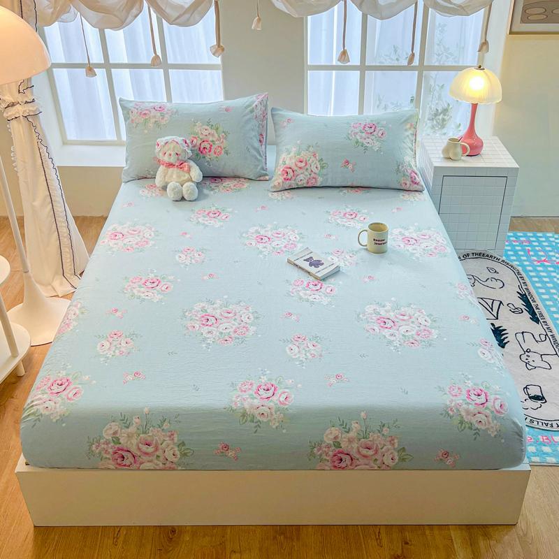 Soft Bonenjoy Fitted Sheet Printed Bed Cover Breathable Mattress Protector Bed Linen Pillowcase Need Order