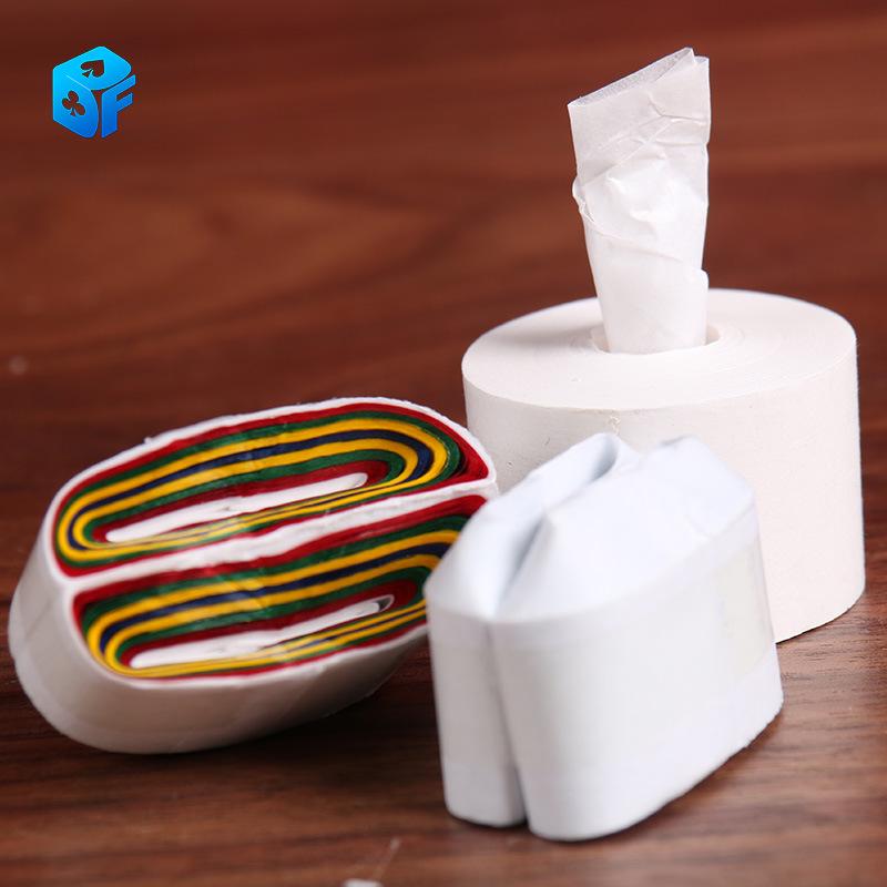 Northern Magic Props Double Layer Unbreakable Paper Streamers - White & Colorful for Stage Performances, Holidays, & Events