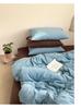 Literary Wabi-sabi Cotton Striped Bedding Set - Three-Piece Dormitory Duvet Cover with Fitted Sheet