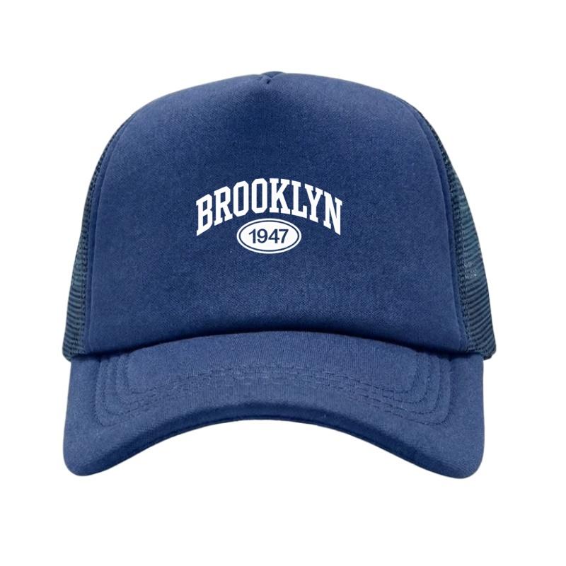 Brooklyn 1947 Printed Adjustable Baseball Cap Classic Snapback Dad Hat Breathable Mesh Hat Golf Fishing Outdoor Sun Cap