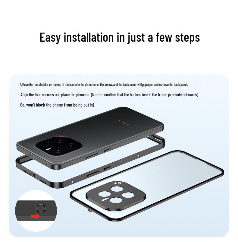 Metal Bumper Frosted Phone Case for Honor GT Pro