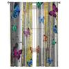Color Butterfly Birch Forest Chiffon Curtains Living Room Bedroom Home Decoration Window Voiles Tulle Curtain Sheer Polyester Ideal For Area