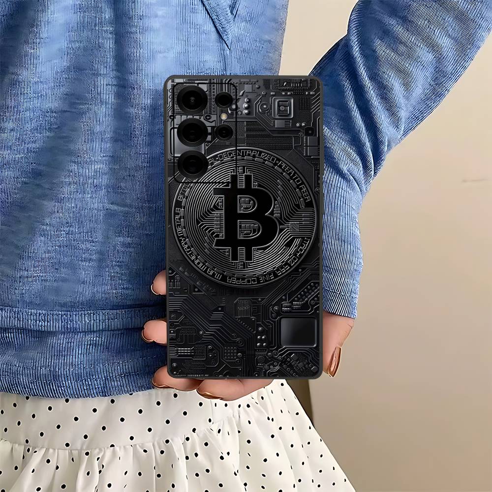 Bitcoin Retro Logo Phone Case For Samsung S 24 Fe 25 Ultra Plus 20 Lite 21 30 22 23 24 22 Ultra 5G Fundas