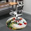 1PC Floral Abstract Office Round Area Rug, Mat Suitable For Office, Under Office Chairs Bedroom Living Room Home Decor, Room Deco