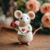 Handmade Felt Mouse Plush Toy Cute Animal Ornament Soft Charming Home Decor Unique Gift for Collectors