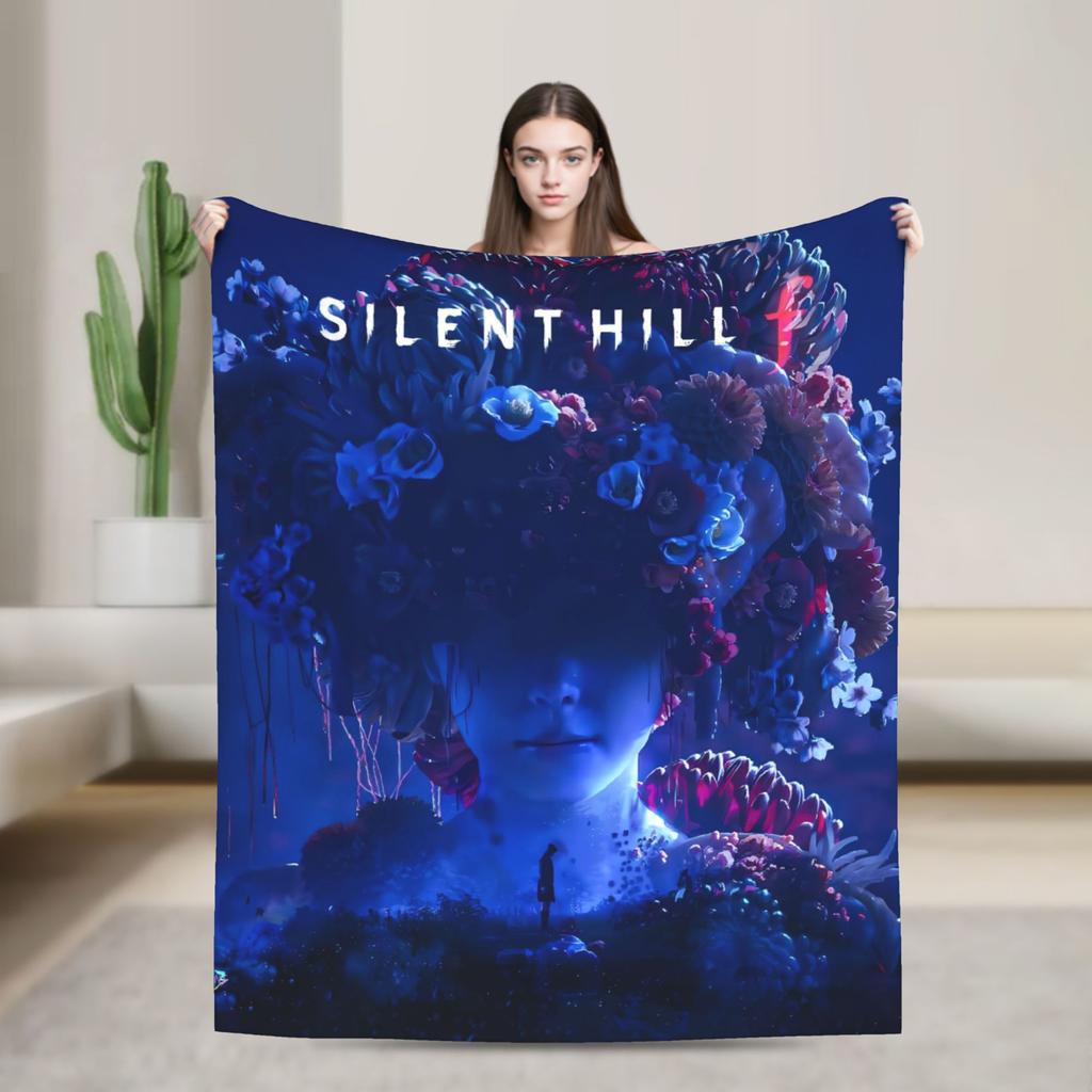 Silent Hill F Blanket Horror Game Super Warm Funny Plush Throw Blanket For Couch Bed Camping Flannel Bedspread Bed Cover