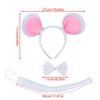Halloween Mouse Cosplay Costume Set Mouse Ear Headband Tail Bowtie and Nose Animal Dress Up Costume for Kid Cosplay