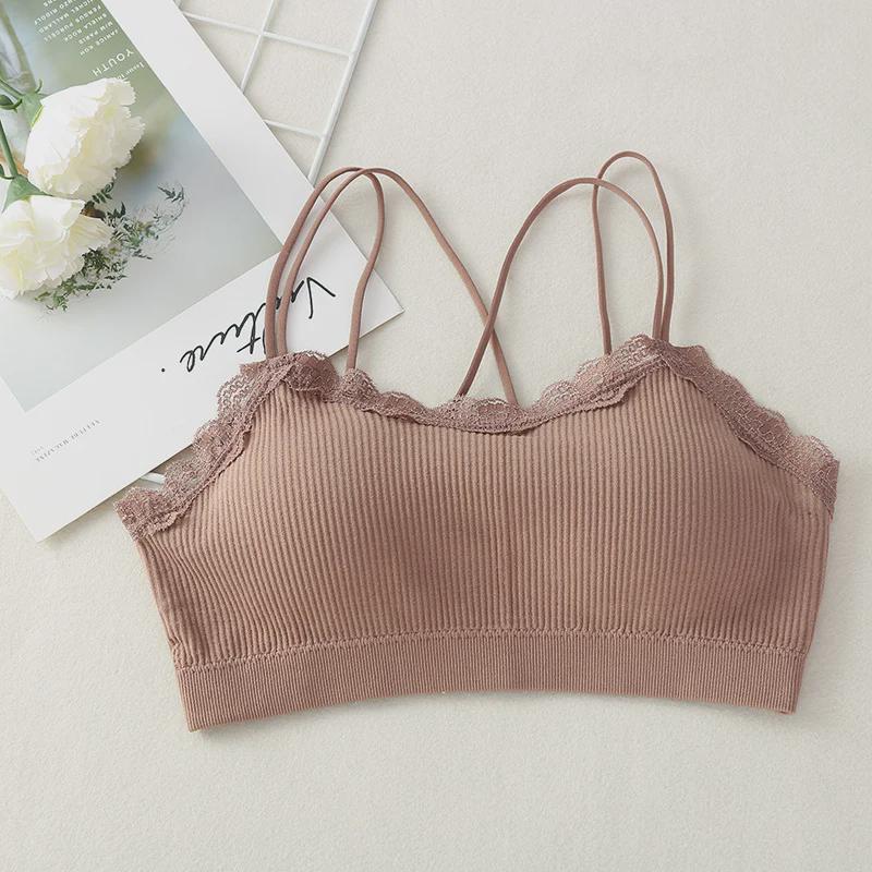 Women's Hot-Selling Lace Tube Top: Sexy Cross-Strap, Beautiful Back Yoga Vest