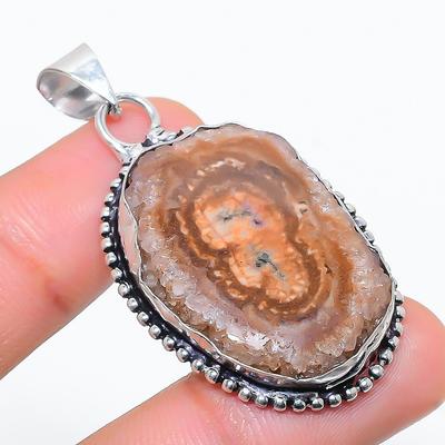 Natural Brown Solar Quartz Gemstone 925 Sterling Silver Pendant 1.97" h3H37