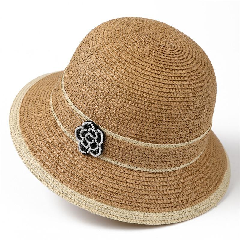Fashion Sun Hat Women's Foldable Sunscreen Hat Summer Flower Straw Hat New Seaside Big Brim Sun Hat