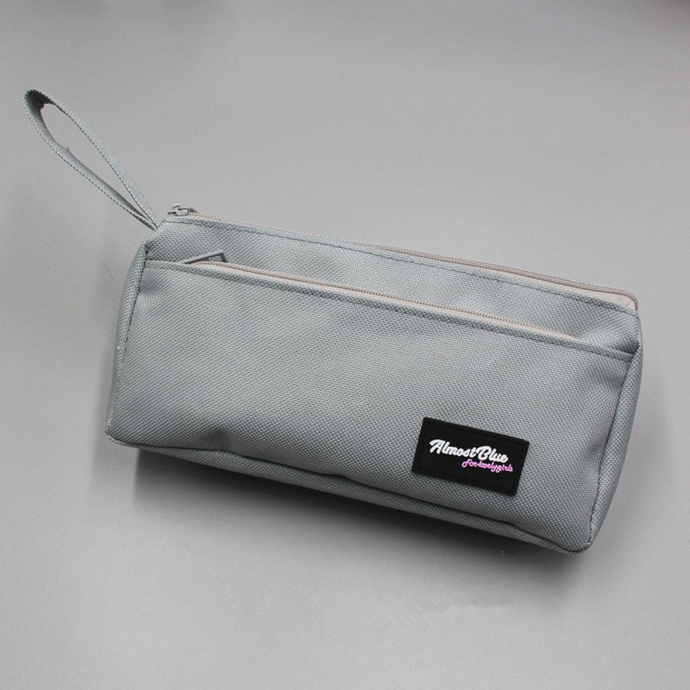 

High Appearance Portable Waterproof Large Capacity Pencil Case Storage Bag Stationery Bag Pen Bag сірий