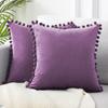 Pompom Velvet Cushion Cover Decorative Throw Cushion Covers Home Decor for Sofa Bedroom Pillowcase Pink Beige Pillow