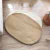 Bedroom Carpet Hand Woven Bedside Rug Study Living Room Oval Carpet Pure Color Floor Mat Beige