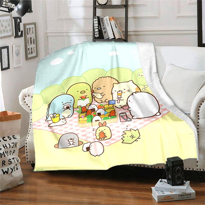 1pc Blanket Sumikko Gurashi2 Print Design, Lightweight Blanket for Sofa, Bed- Soft &Warm, Gift for All Seasons like Christmas, Halloween