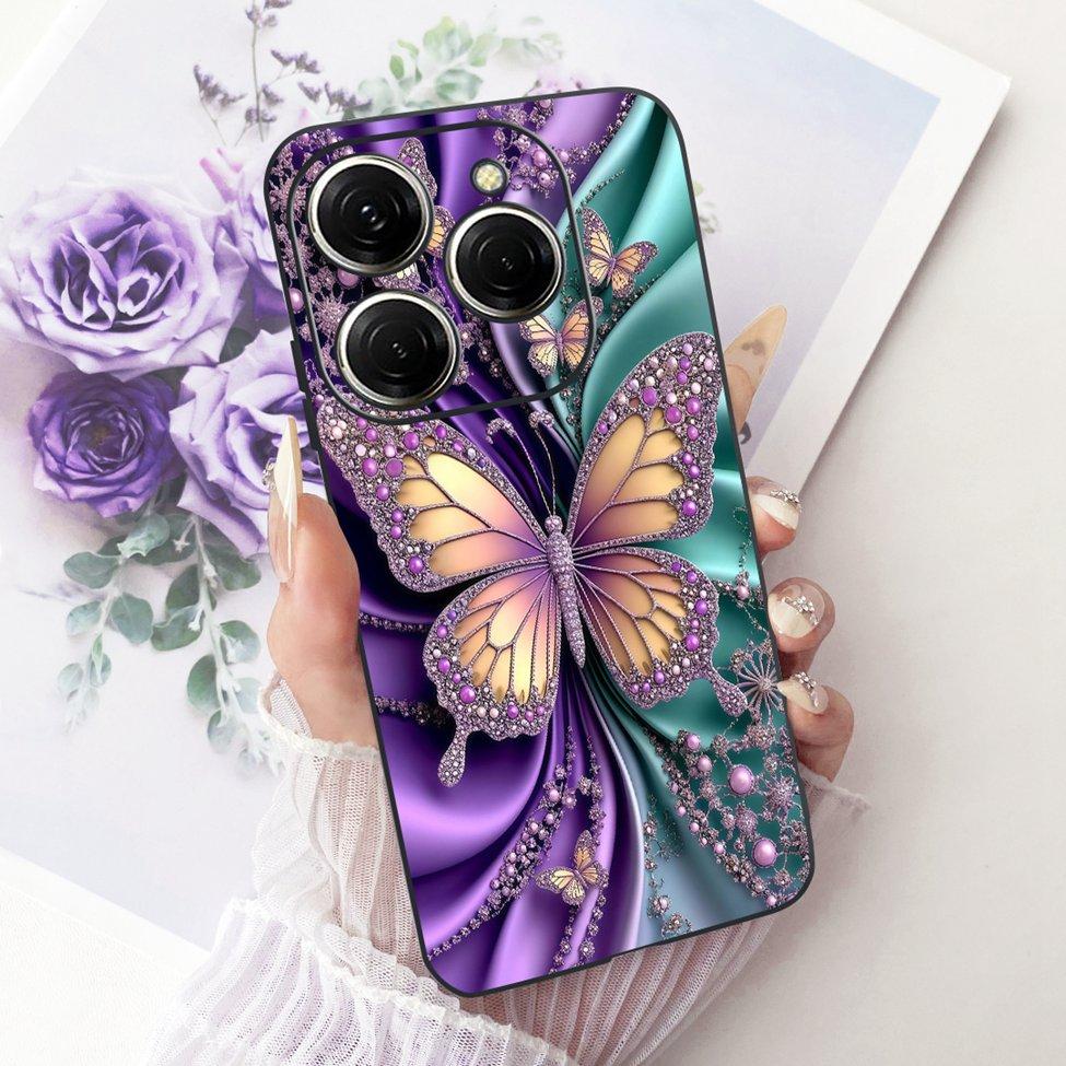 Case For Tecno Spark 20 Pro Cover KJ6 Cute Cat Fashion Butterfly Painted Casing For Techno Spark 20 Pro Bumper