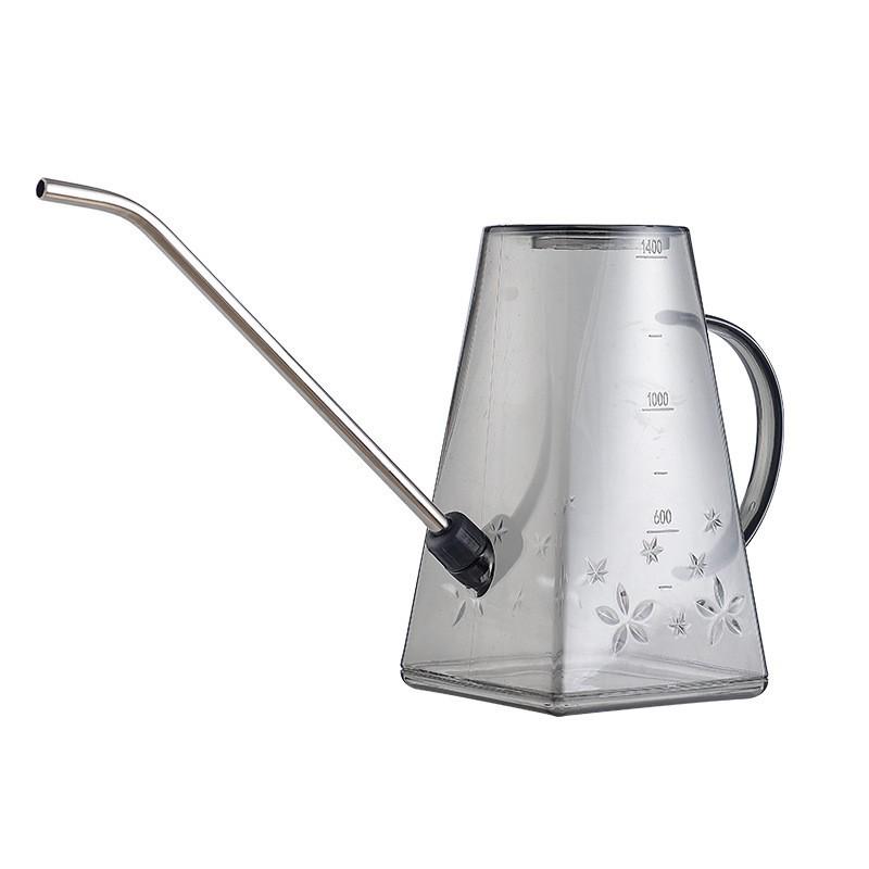 1.4L Clear Plastic Watering Can, Long Spout Sprinkler, Thickened for Gardening and Flower Care.