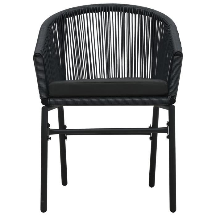 VidaXL Chaises de jardin 2 pcs Noir Rotin PVC