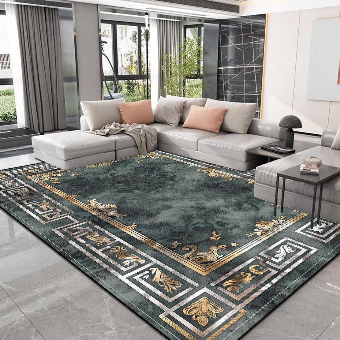 Alfombras Nórdicas de Alta Gama para Sala de Estar Decoración Moderna de Lujo Alfombras de Área Grande para Dormitorio Hogar Engrosamiento Lavable Antideslizante Alfombrilla para Piso 200*250cm