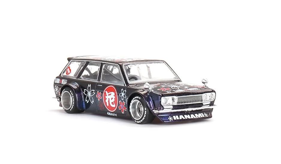 Věrný miniaturní model auta Datsun KAIDO 510 Wagon Hanami V3 Magická fialová Limitovaná edice 164 Odlévaný model auta Kaido House KHMG114