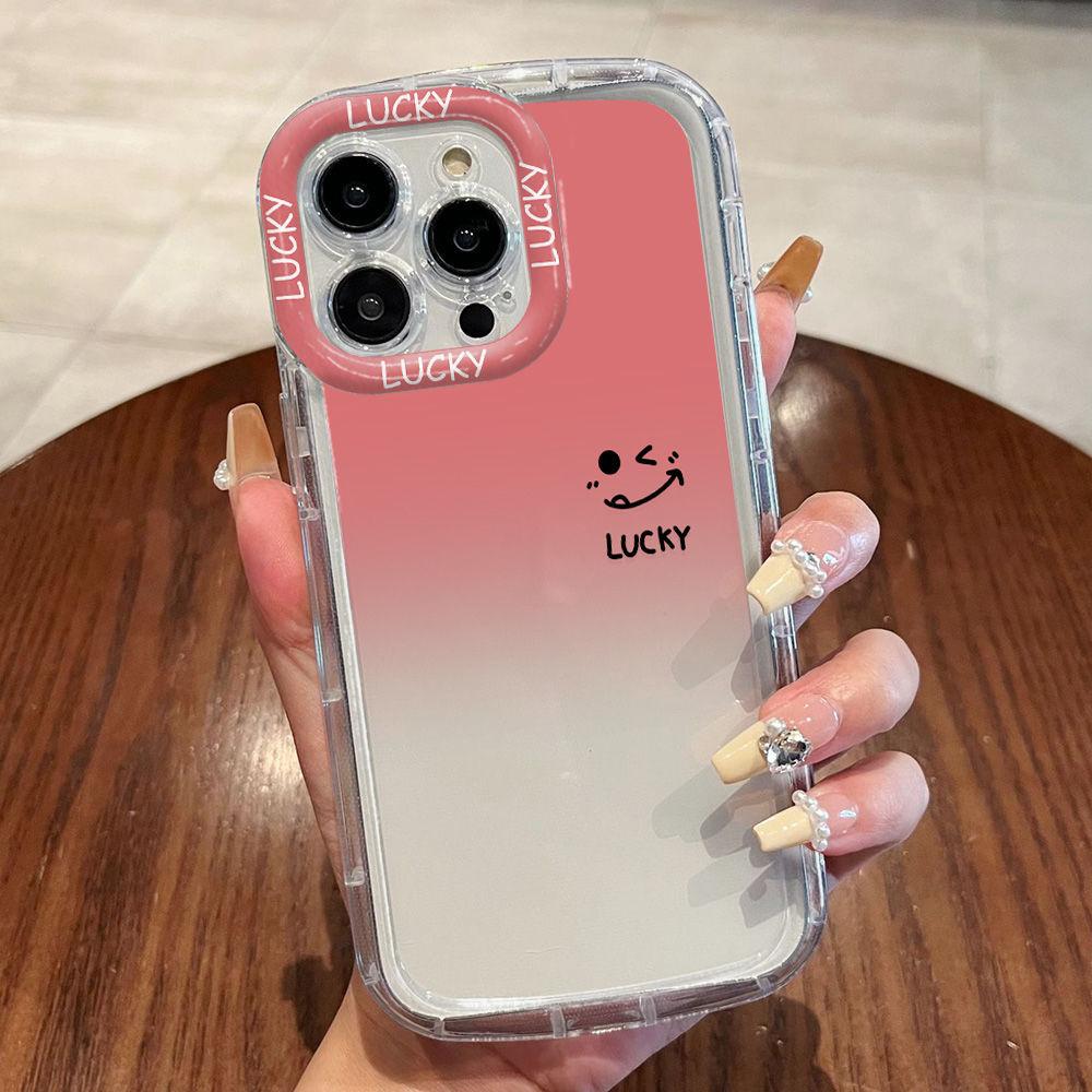 Lucky Smiley Face Is Suitable for iPhone17ProMax Mobile Phone Case 14 Apple 13 Transparent 12/15 Soft Case 16 All-inclusive.