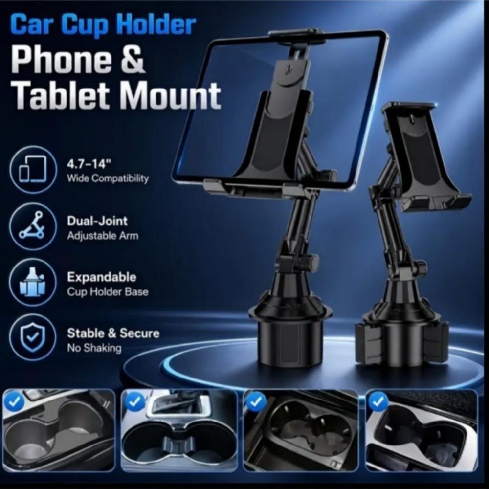 Hands-Free Car Cup Tablet Holder Mount 360 Degree Rotation Universal Phone Mount Car Cup Holder