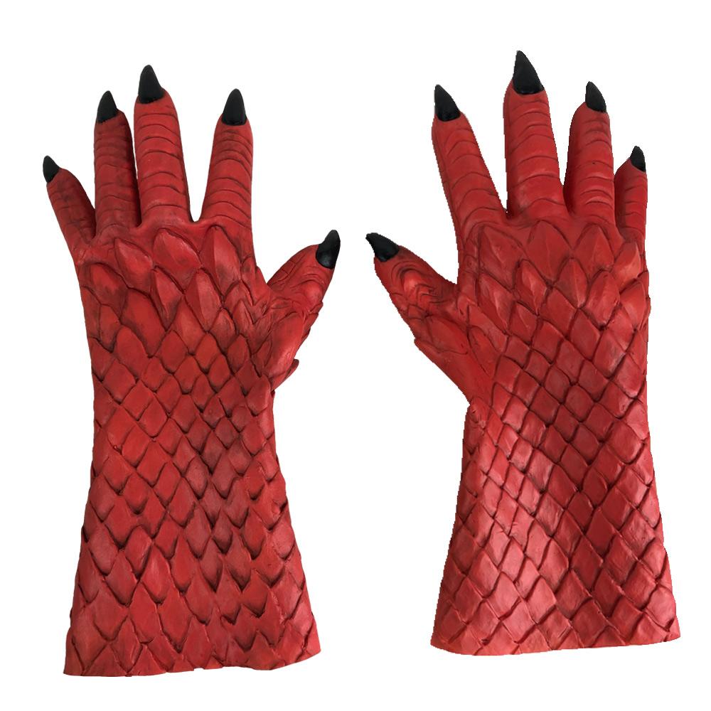 Demon Horror Lord Diablo Mask Cosplay Boss Belial Latex Masks Gloves Halloween Carnival Party Costume Props