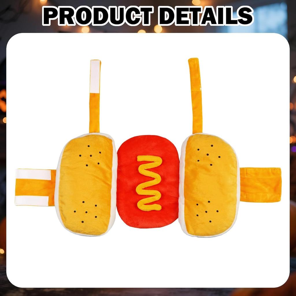 Dog Halloween Costumes Funny Pet Dogs Hot Dog Costume for X-Small Small Medium Dogs Cats Pets (Medium)