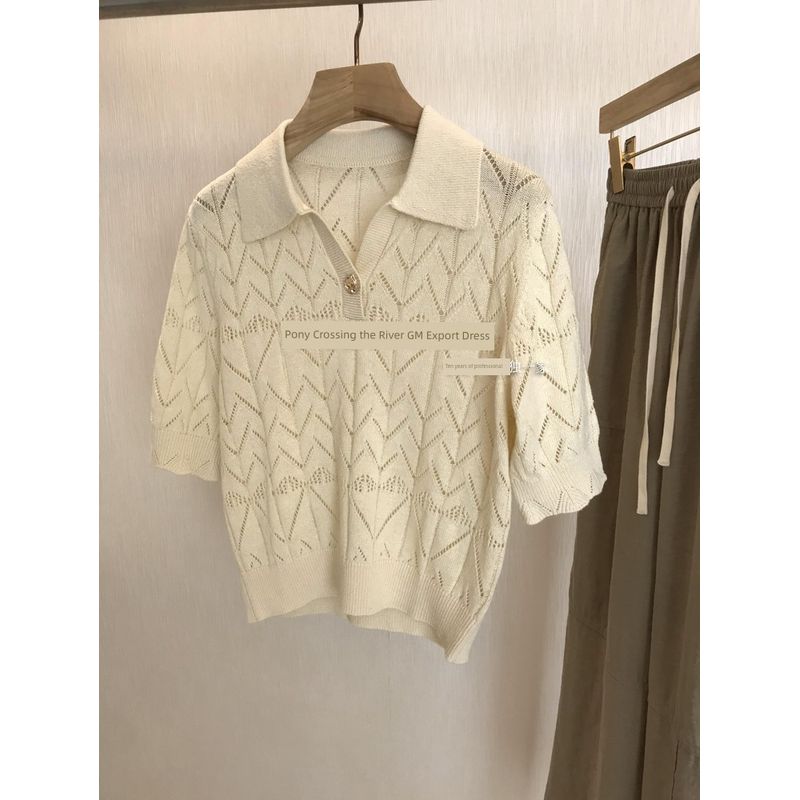 

Рекомендуем уровень Хао! 2.6K + на Кабинете! Кардиган/Топ с воротником поло, вязаный крючком, в классическом стиле, с ажурным узором, в французском стиле, женский Beige-pullover L