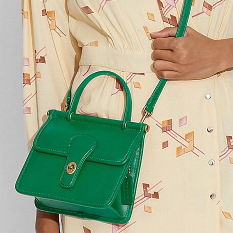 Coach Willis Leather Crossbody Bag, Shoulder Bag, Handbag Small Women's Distressed Green 5789-B4GN