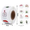 500Pcs/Roll 2.5Cm/1Inch Circular Cute Cartoon Sushi Pattern Decorative Sticker Baked Dessert Lunch Box Label Decor Sticker