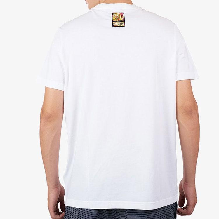 Puma x Britto Embroidered Heart Pattern Round Neck Short Sleeve T-Shirt Unisex Tops White 532234-02