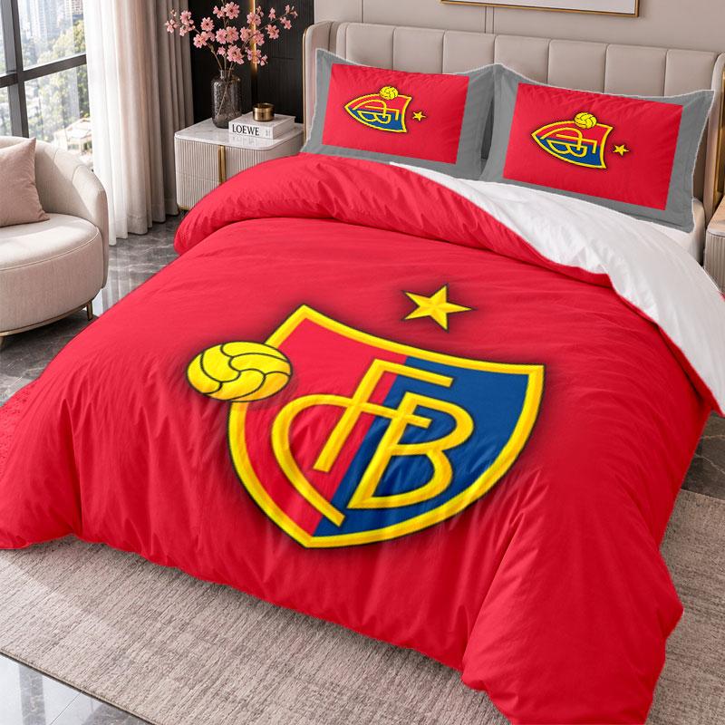 FC Basel 3Pcs Bedding Set Duvet Cover With Two Pillowcases For Bedroom Home Decoration