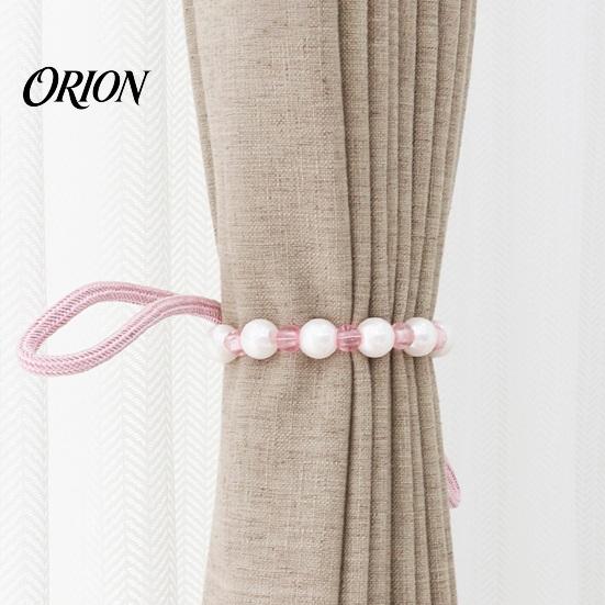 No Drill Curtain Buckles 2Pcs Tiebacks with Pearls, Handmade Decorative Holdbacks Rope, Outdoor Farmhouse Ties Tie Backs for Curtains, Holders Drapes